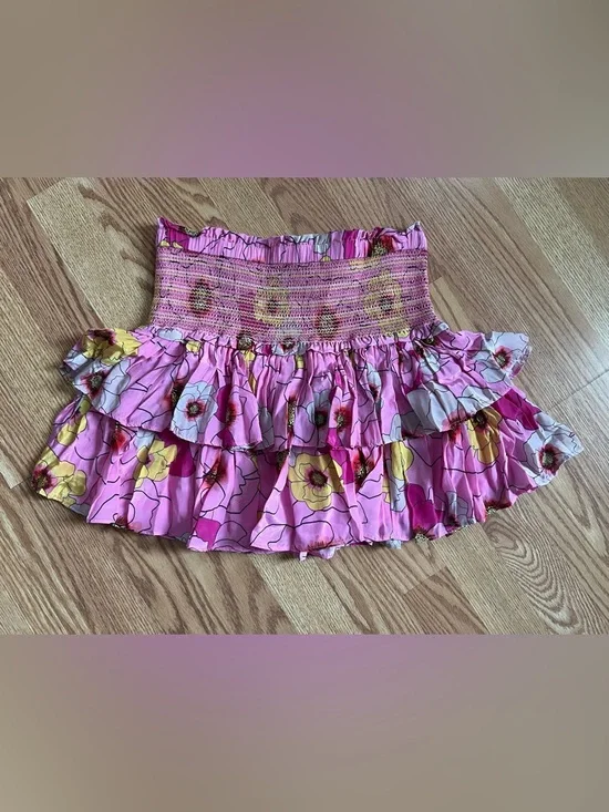 TAJ by Sabrina Crippa Violeta Mini Skirt in Antelope Valley Pink Size Small NWT - Picture 4 of 7